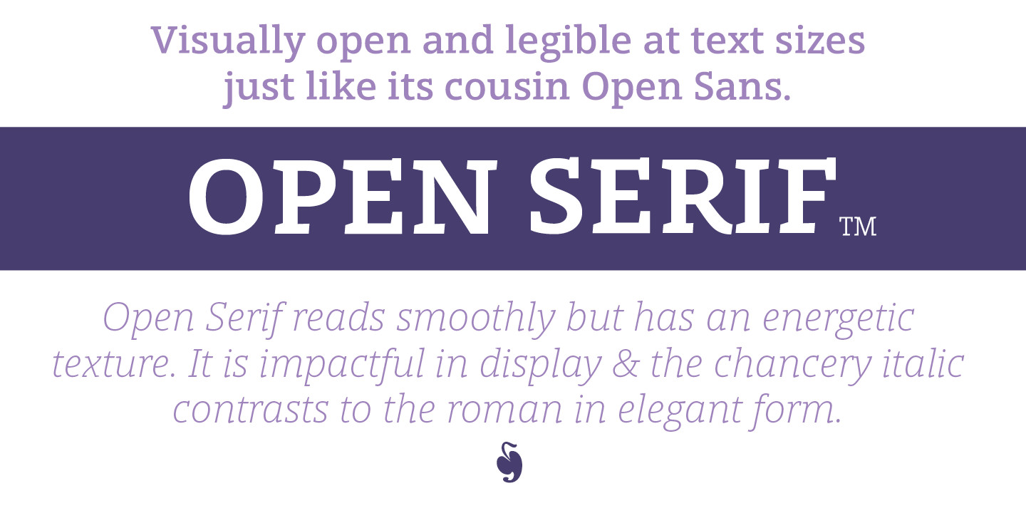 Ejemplo de fuente Open Serif Italic